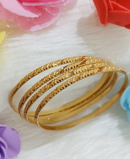 Sleek design gold plated bangles (set of 2)