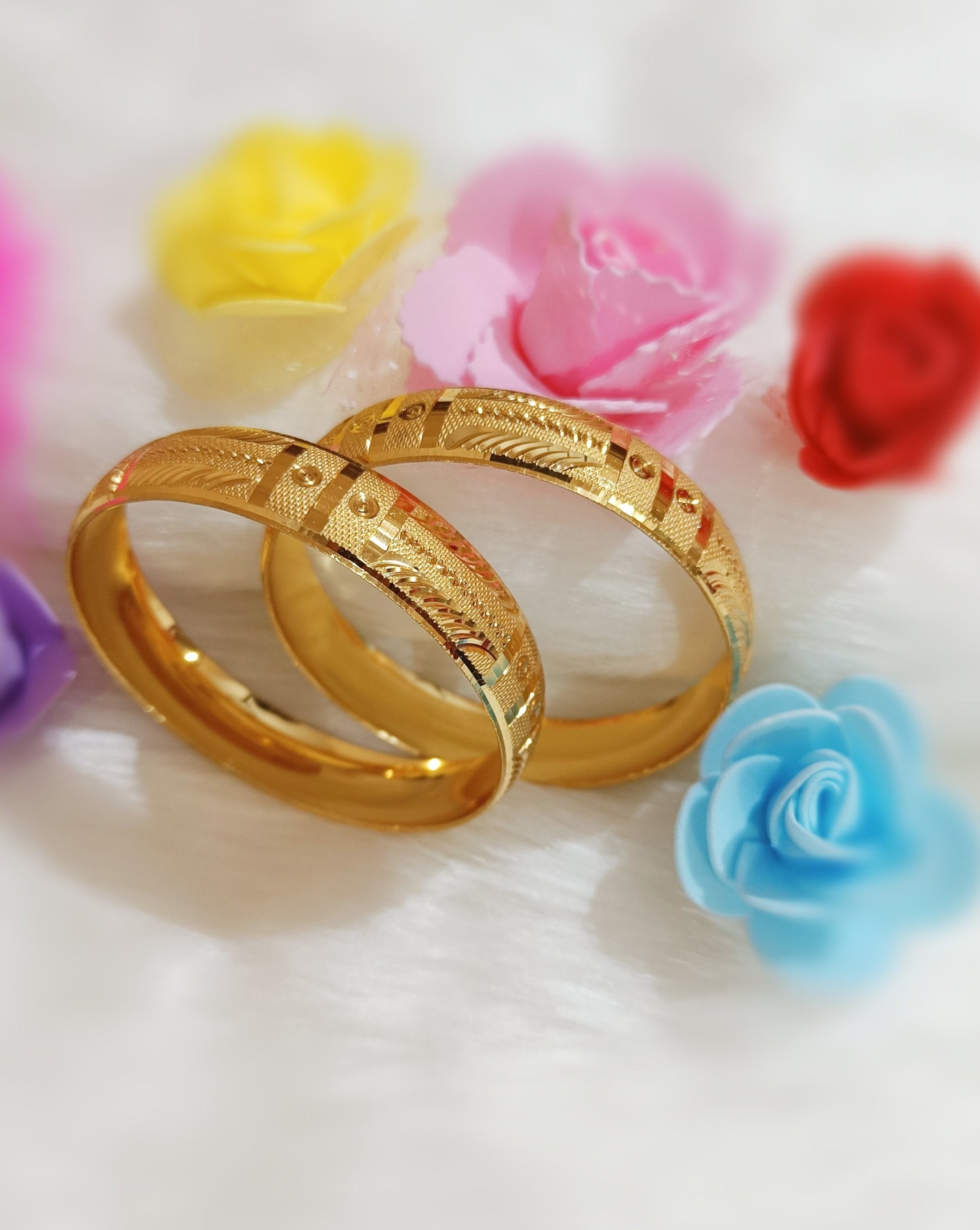 Bold and Beautiful Gold Plated Bangles (set of two)