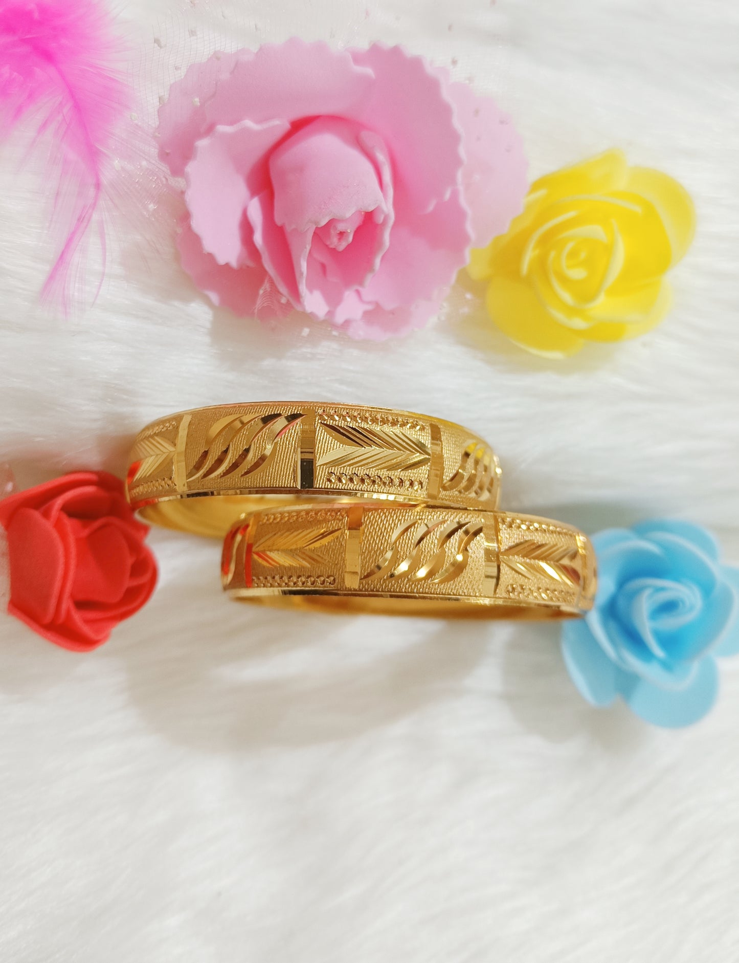 Gold plated bold bangles for women