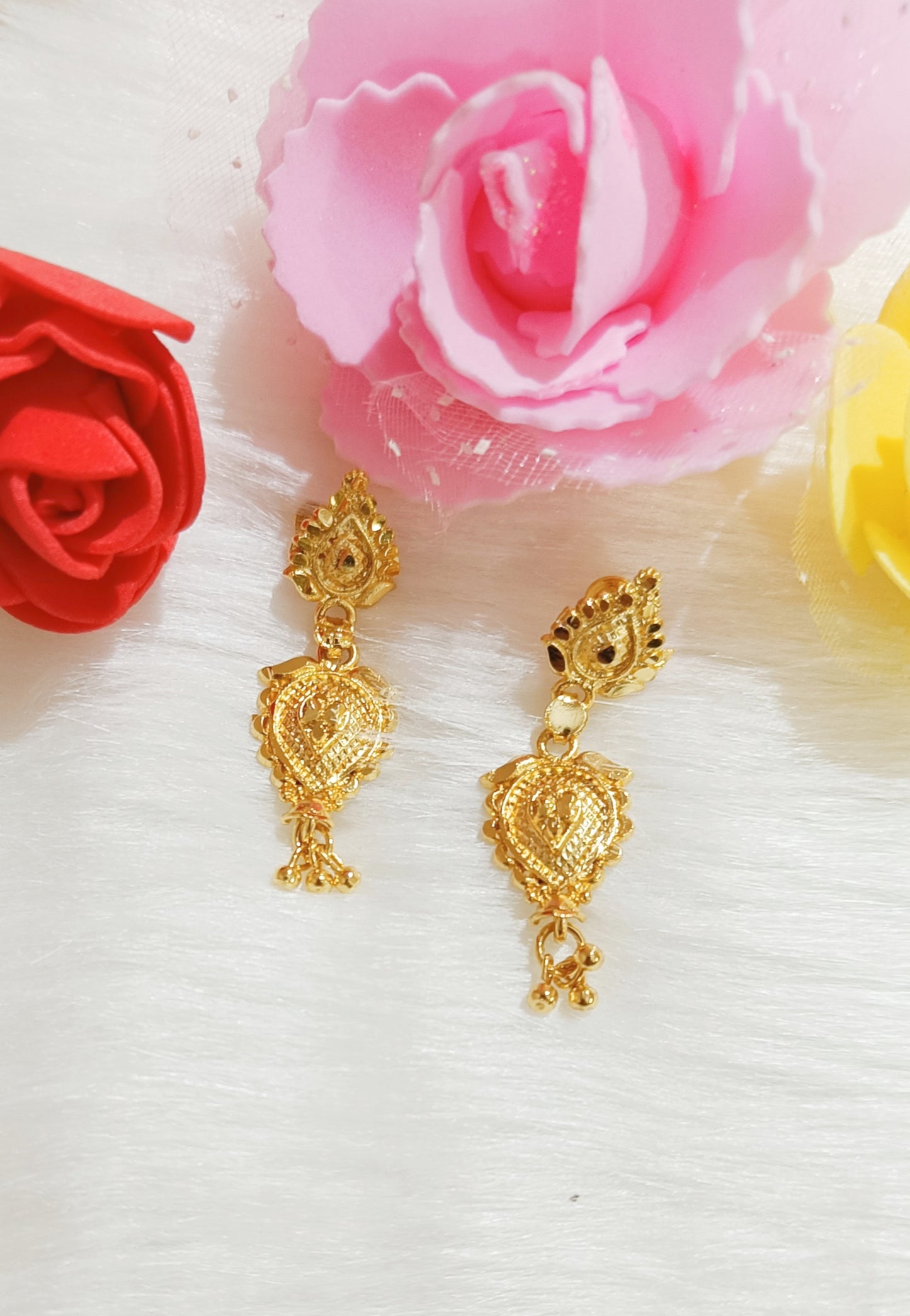 Gold plated dangler ear rings