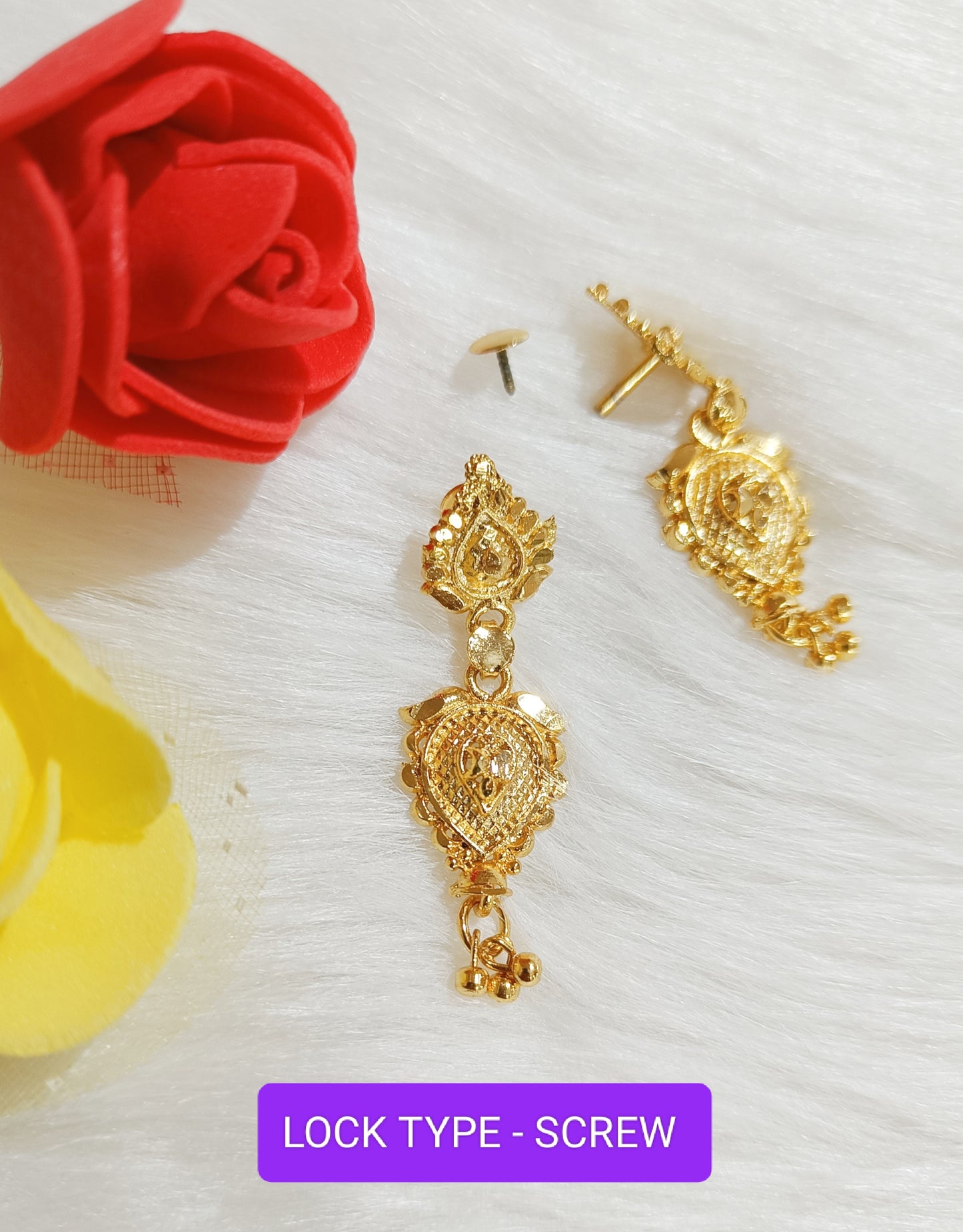 Gold plated dangler ear rings