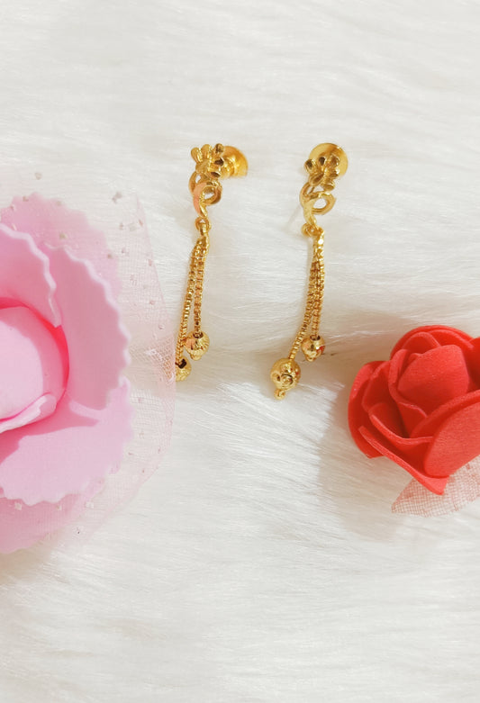 Gold plated hanging ear rings