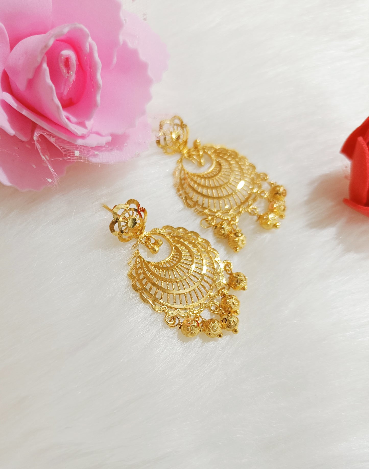 up to 1 Gram Gold Forming Chand Bali Design Ear Rings
