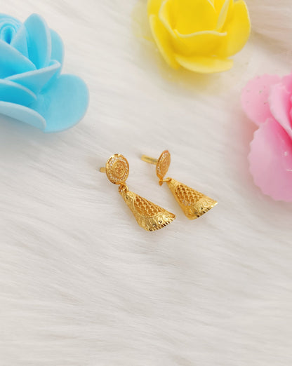 Gleaming Gold Plated Ear-Rings