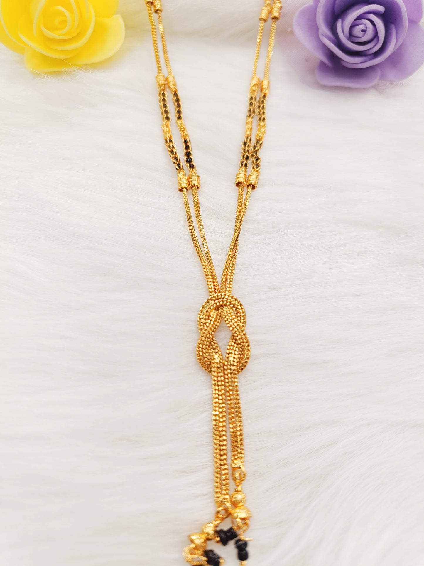 1 gram gold plated knot design mangal sutra for women