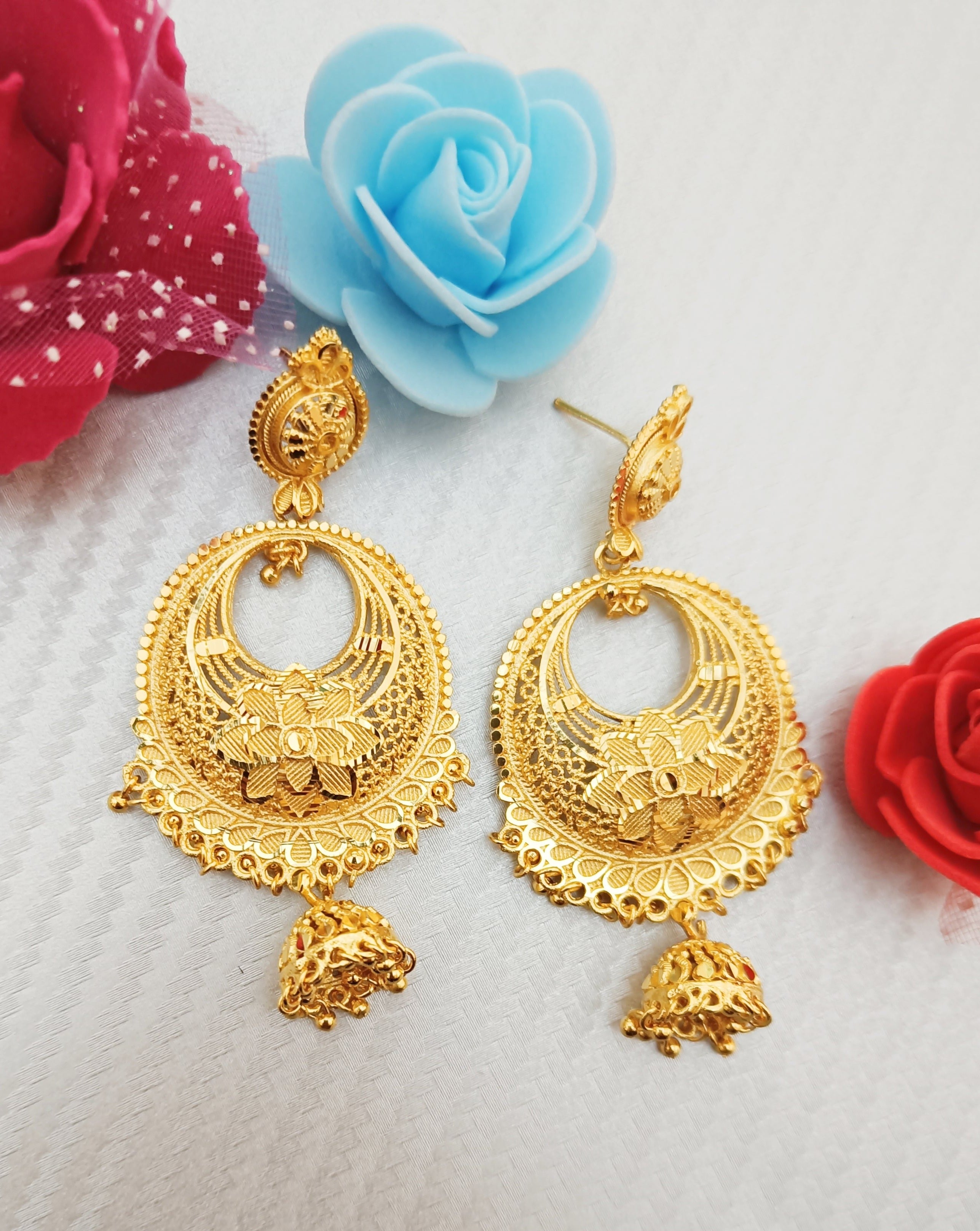 One Gram Gold Jhumka at Rs 1355/pair | Gold Plated Jhumkas in Chennai | ID:  23449676248
