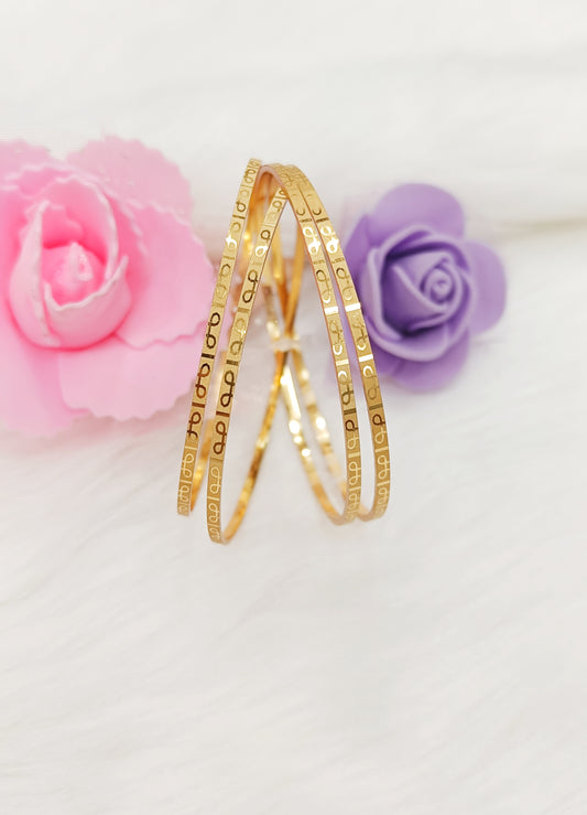 One gram gold forming slim design bangles for women
