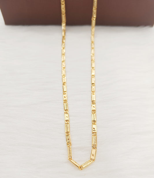 One Gram Gold Plated Nawabi Design Slim Chain