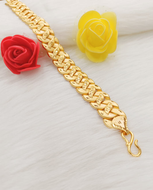 One Gram Gold Plated Broad Bracelet For Men