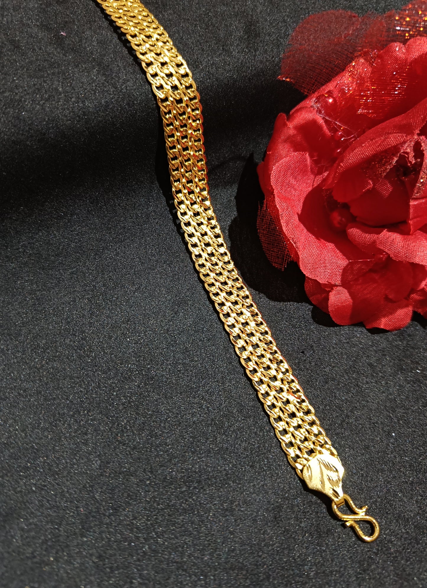 Up to One Gram Gold Plated Fine Square Link design Bracelet