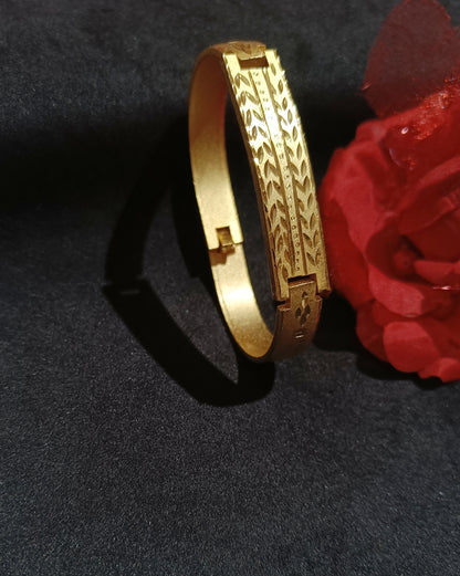 One Gram Gold Plated Kada Bracelet For Men