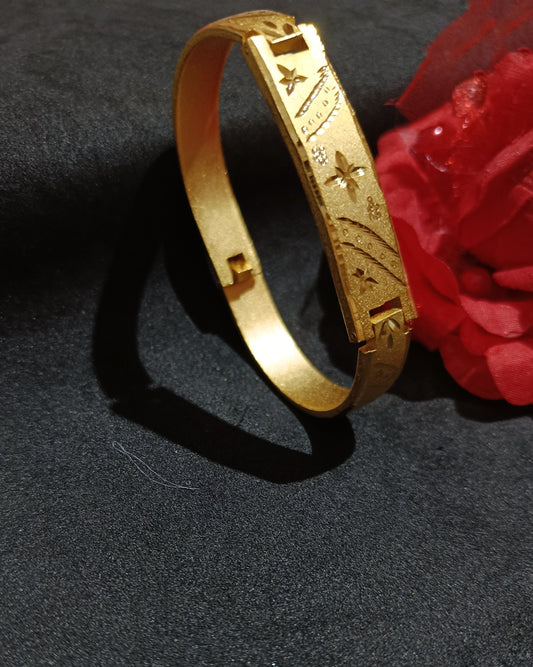 One Gram Gold Plated Openable Kada For Men