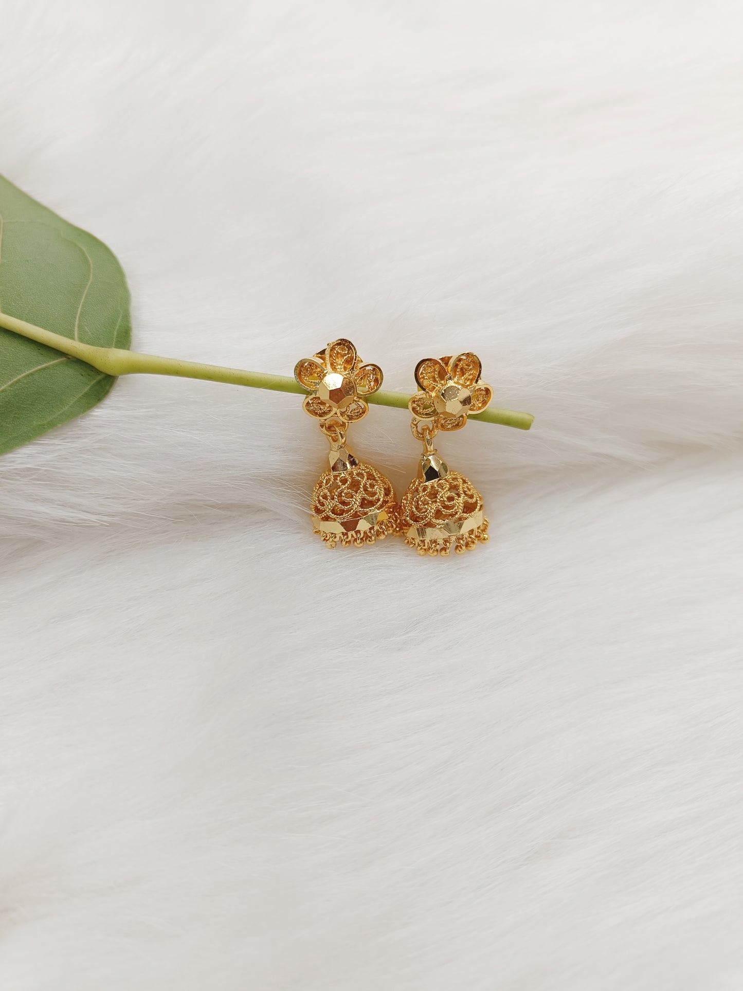Up to One Gram Gold Plated Jhumki Earrings