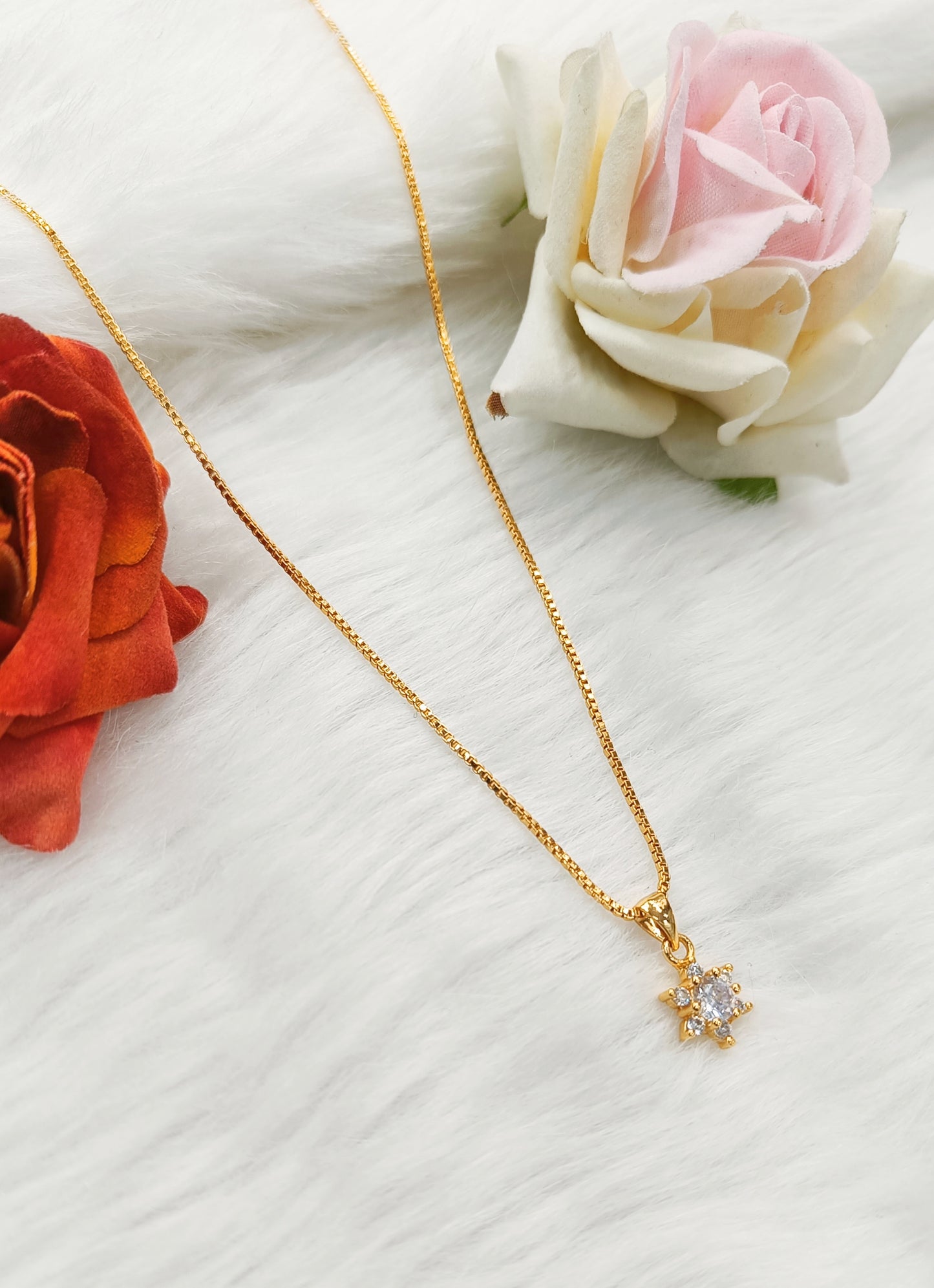 gold plated cz necklace