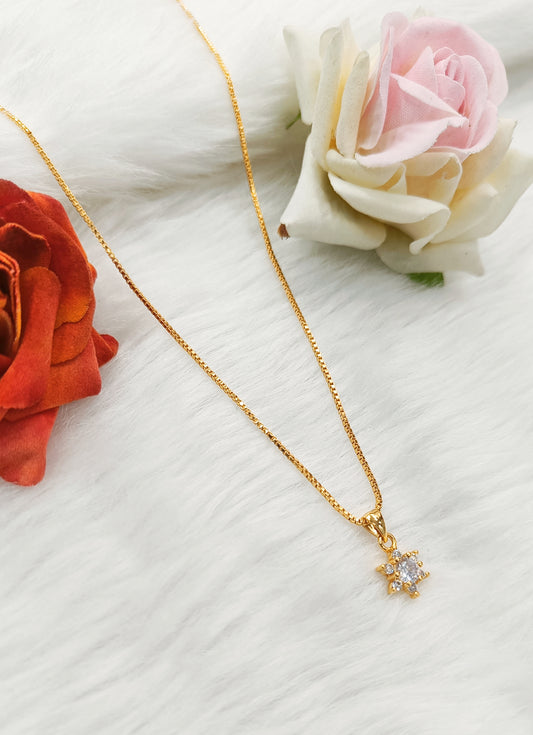 gold plated cz necklace