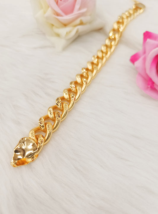 One gram gold plated link bracelet for men