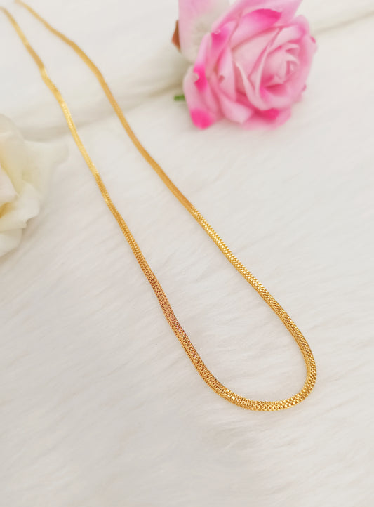 One Gram Gold Plated Square Chain