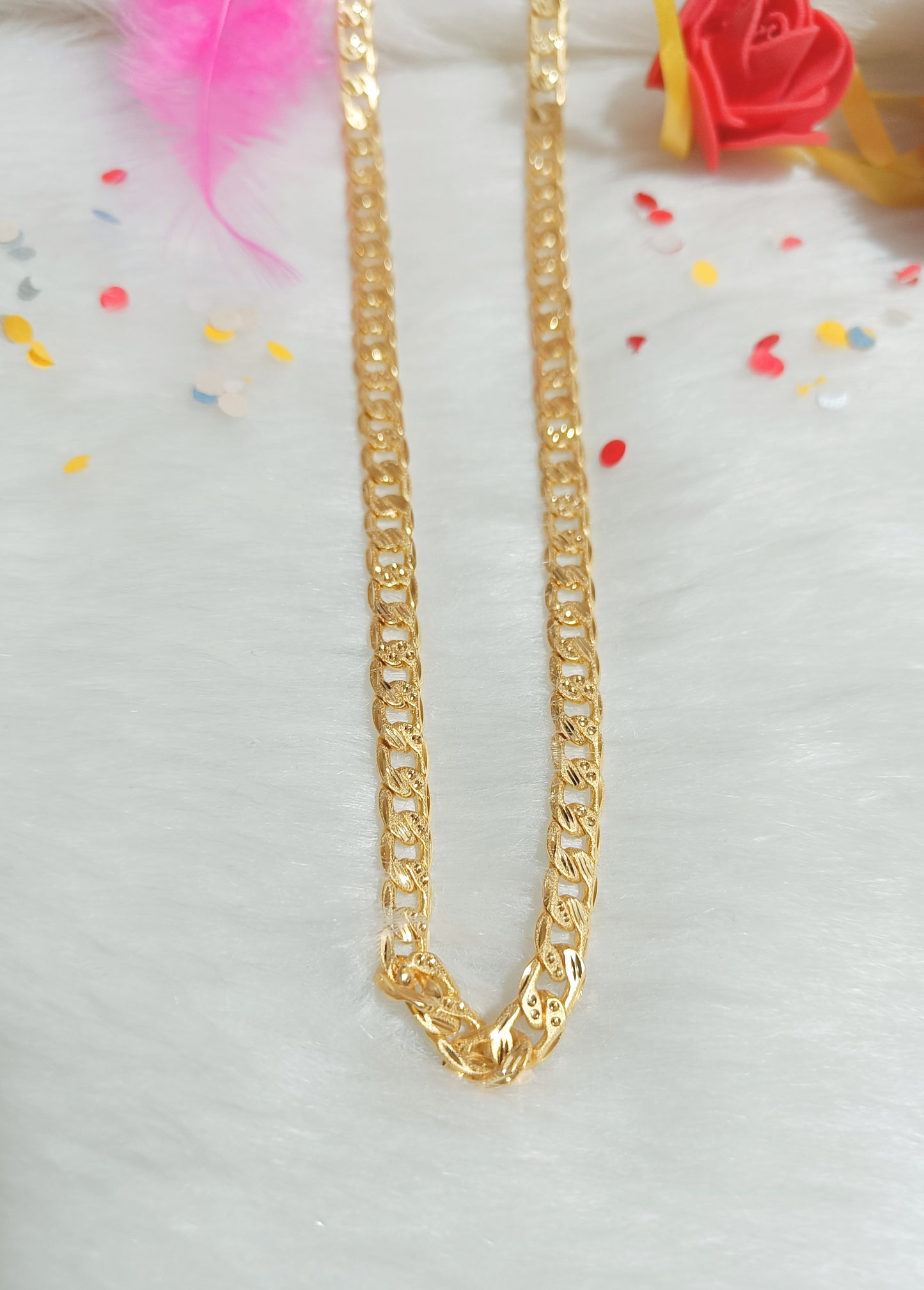 Gold Plated Link design chain for men