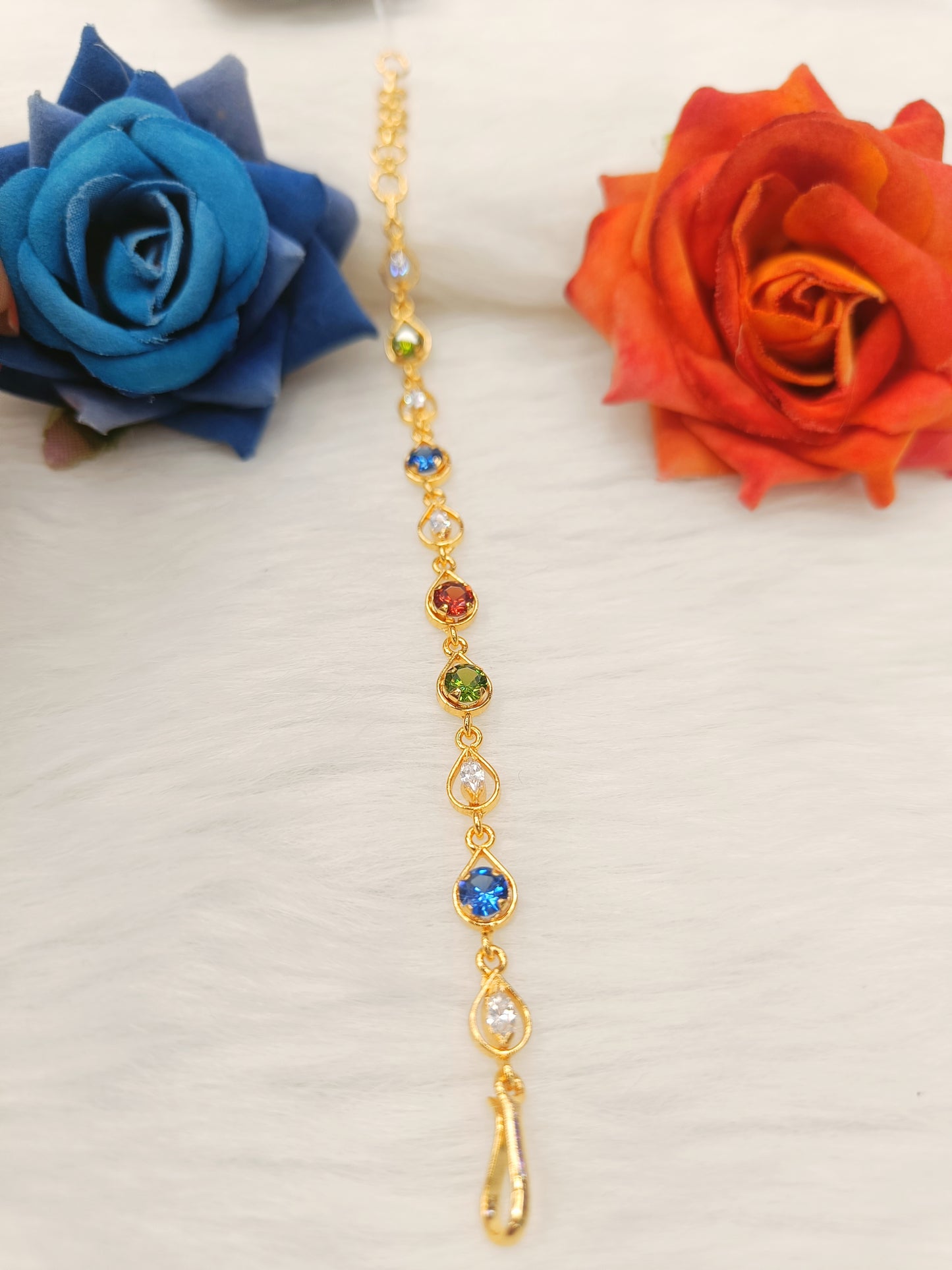 multicolored cubic zircon bracelet for girls