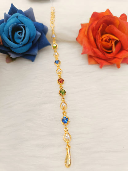 multicolored cubic zircon bracelet for girls